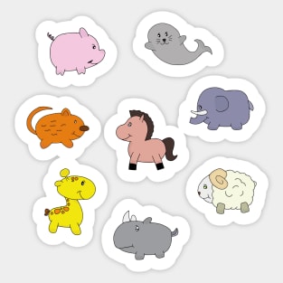 Cute Cartoon Animals Sticker